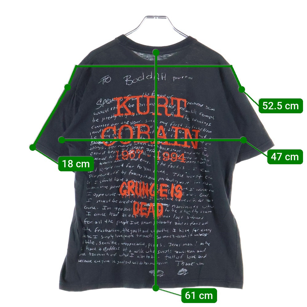 VINTAGE(ヴィンテージ) 90s NIRVANA KURT COBAIN GRUNGE IS DEAD BOOTLEG ニルヴァーナ カートコバーン Tシャツ 半袖カットソー ブラック