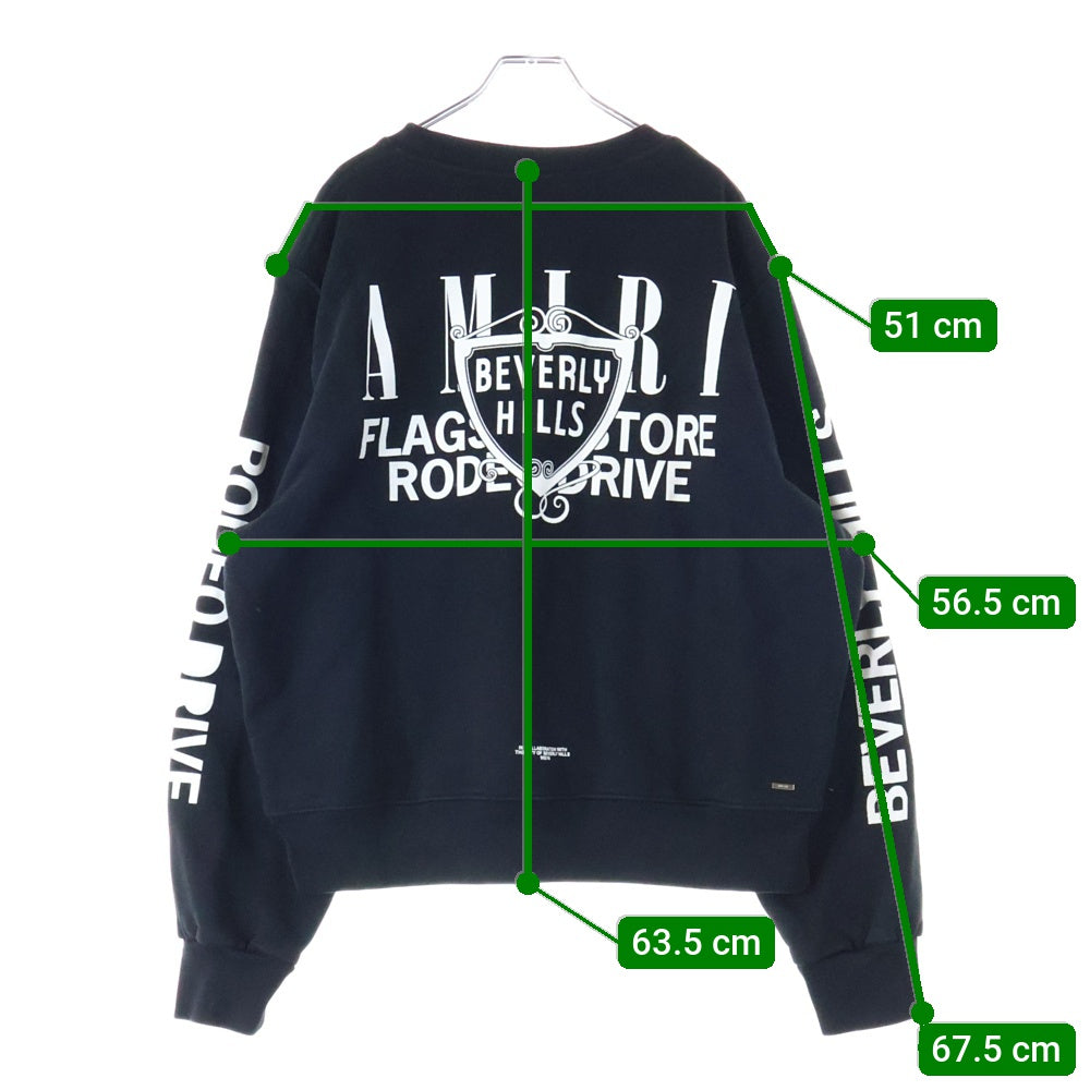 AMIRI(アミリ) BEVERLY HILLS RODEO DRIV限定スウェット ビバリーヒルズ ロデオドライブ トレーナー ブラック