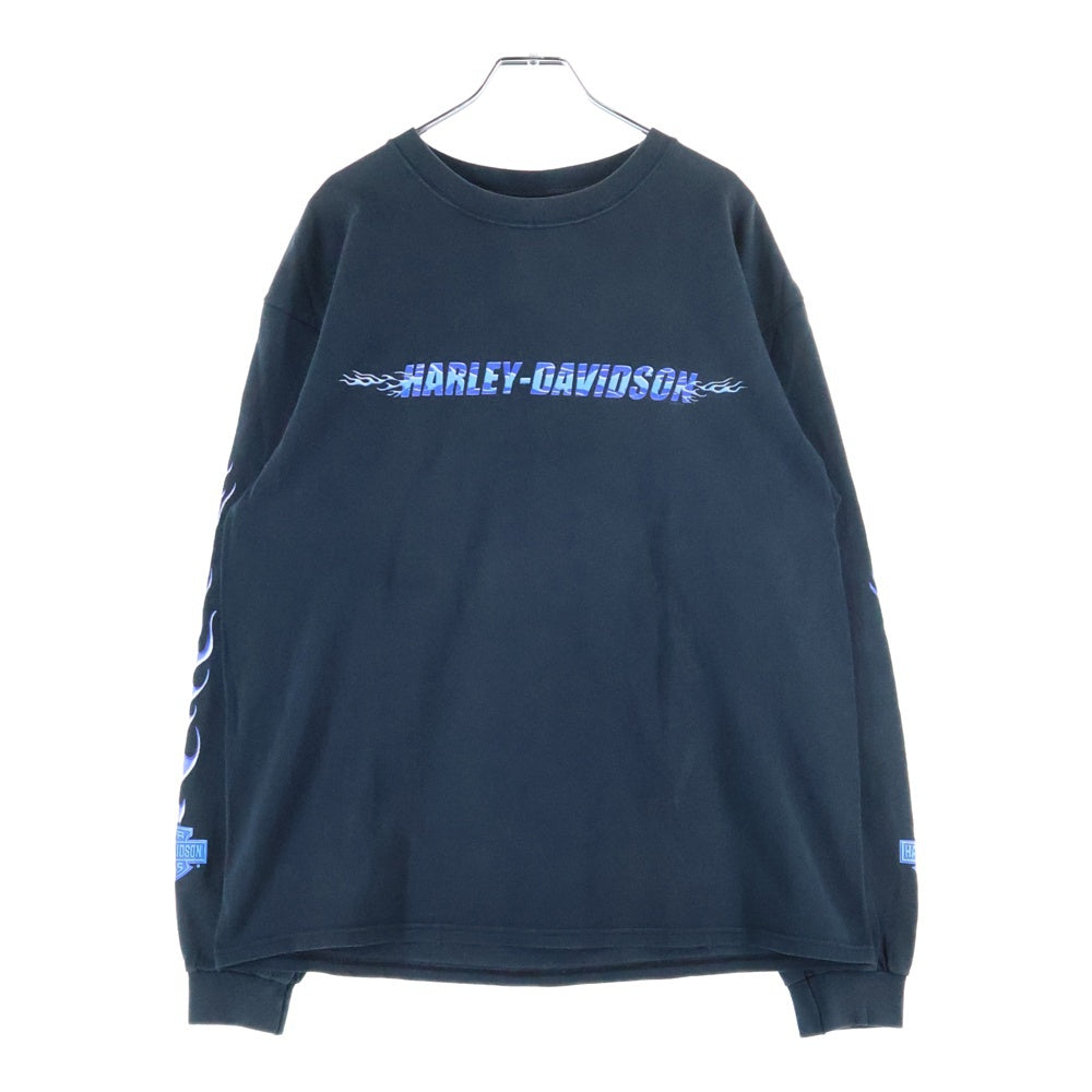 Harley Davidson Blue Flame ブルーフレイムロンT Vintage Harley Davidson Blue Flame Fire Graphic Long Sleeve T