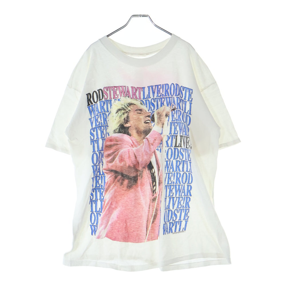 VINTAGE(ヴィンテージ) 80s ROD STEWART LOST IN AMERICA ロッド・スチュワート ロスト・イン・アメリカ ツアー Tシャツ 半袖カットソー ホワイト