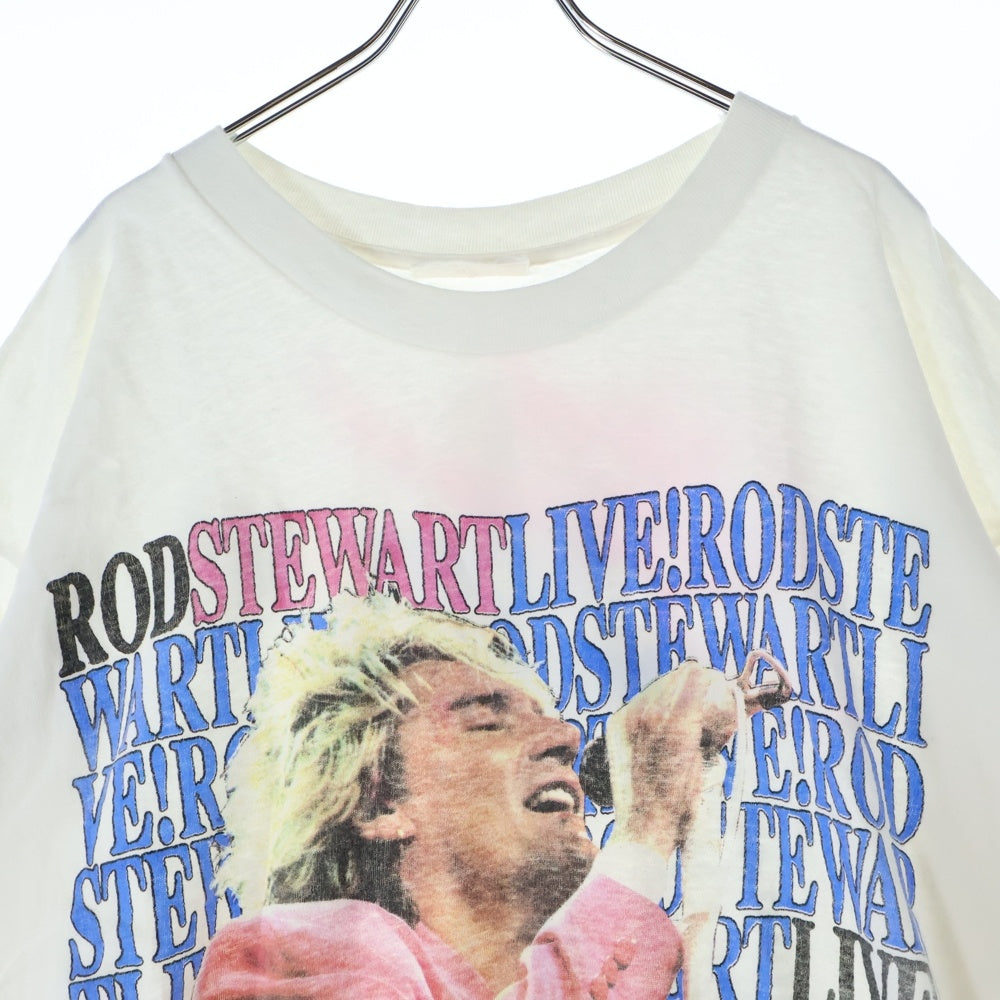 VINTAGE(ヴィンテージ) 80s ROD STEWART LOST IN AMERICA ロッド・スチュワート ロスト・イン・アメリカ ツアー Tシャツ 半袖カットソー ホワイト