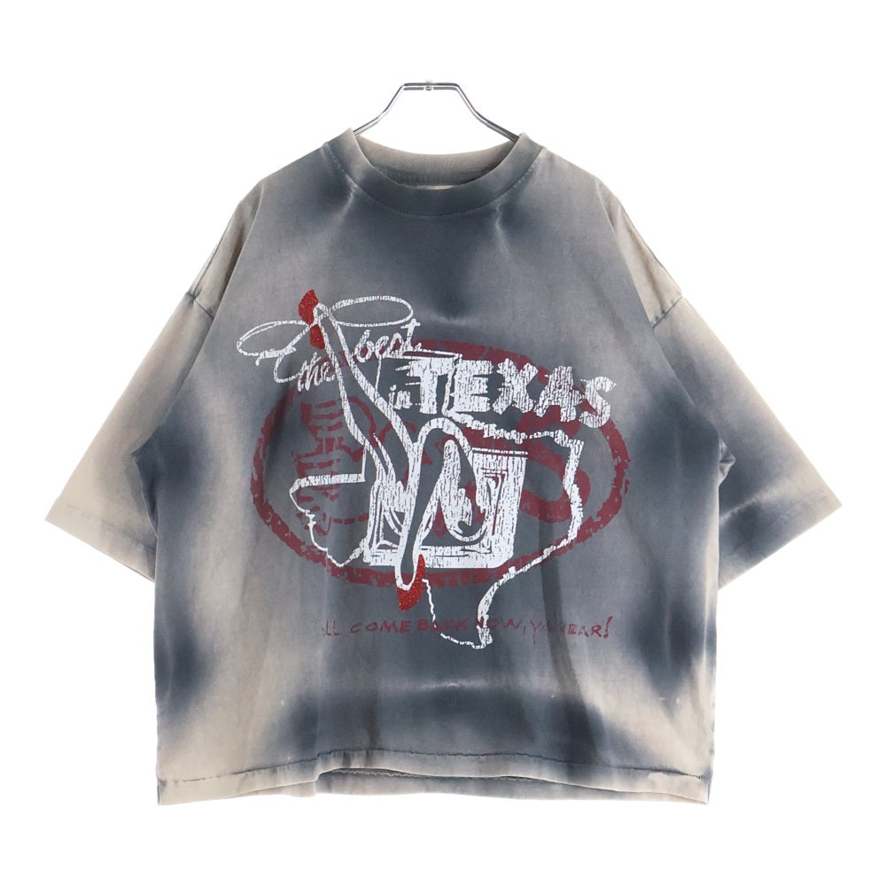 NO BRAND(ノーブランド) SeCND SLF ロゴ デザイン 半袖 Tシャツ グレー