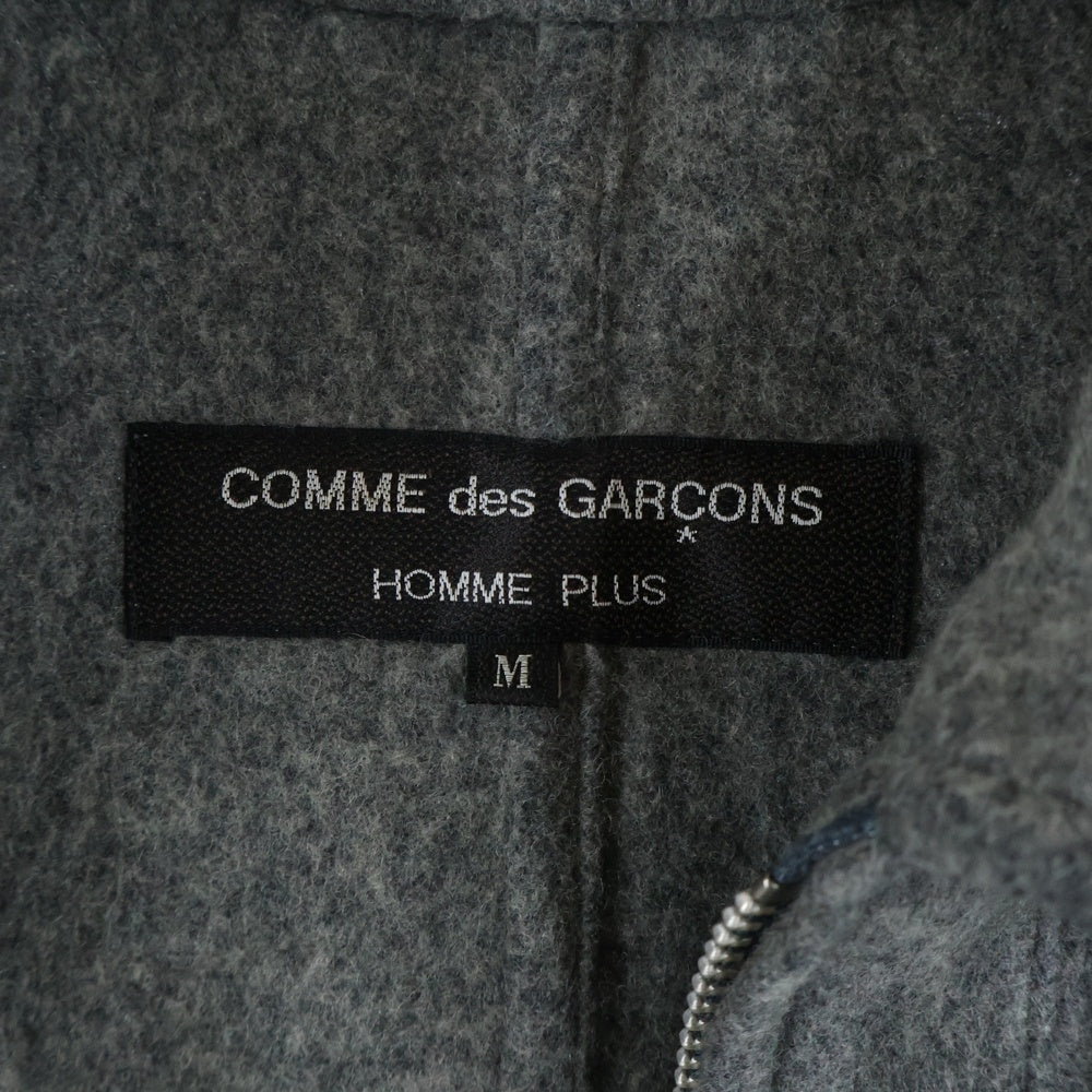 COMME des GARCONS HOMME PLUS(コムデギャルソンオムプリュス) 95AW SLEEP期 スリープ期 ウール縮絨 ジップブルゾン フリル加工 グレー
