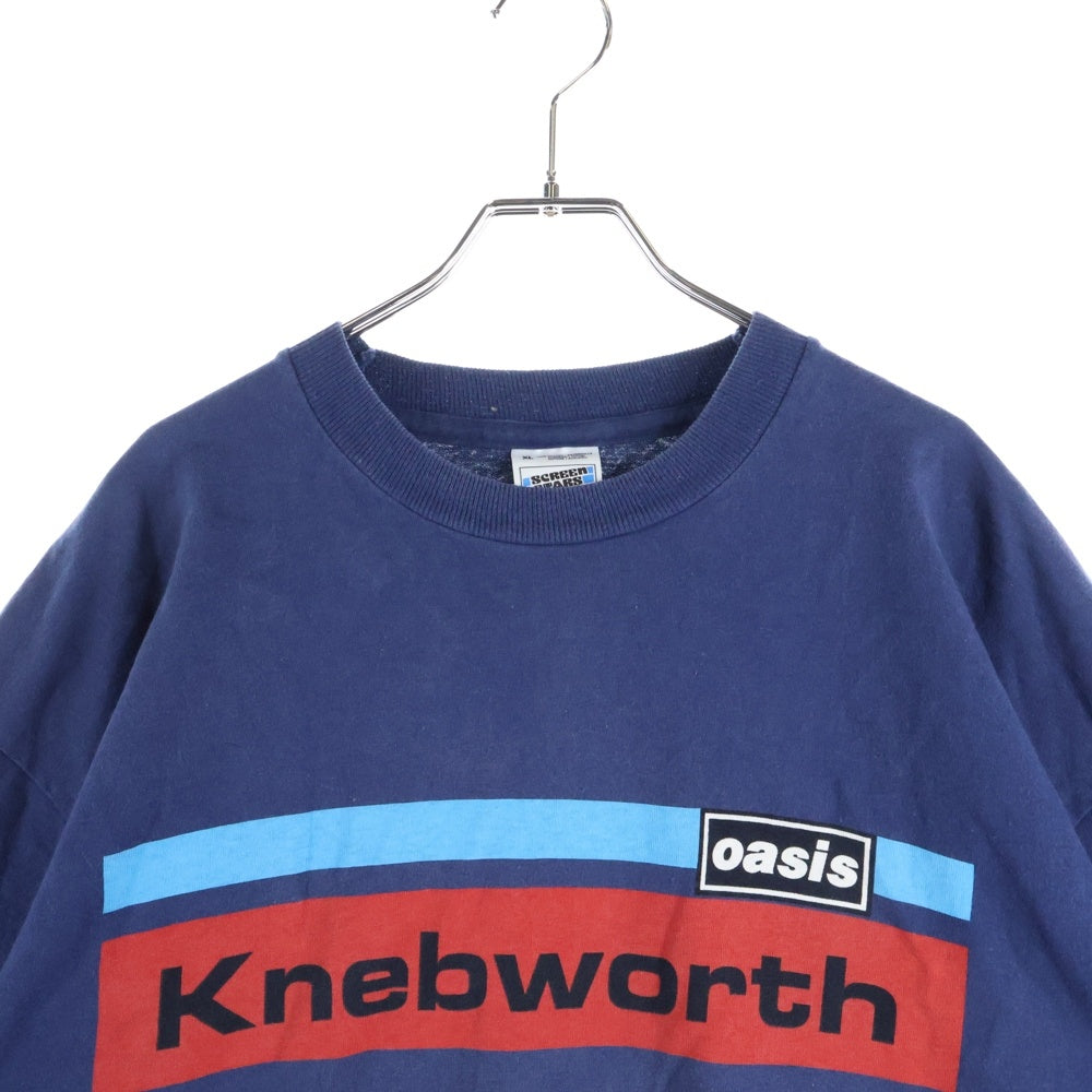 VINTAGE(ヴィンテージ) 90s OASIS Knebworth オアシス 両面プリント Tシャツ 半袖カットソー ネイビー