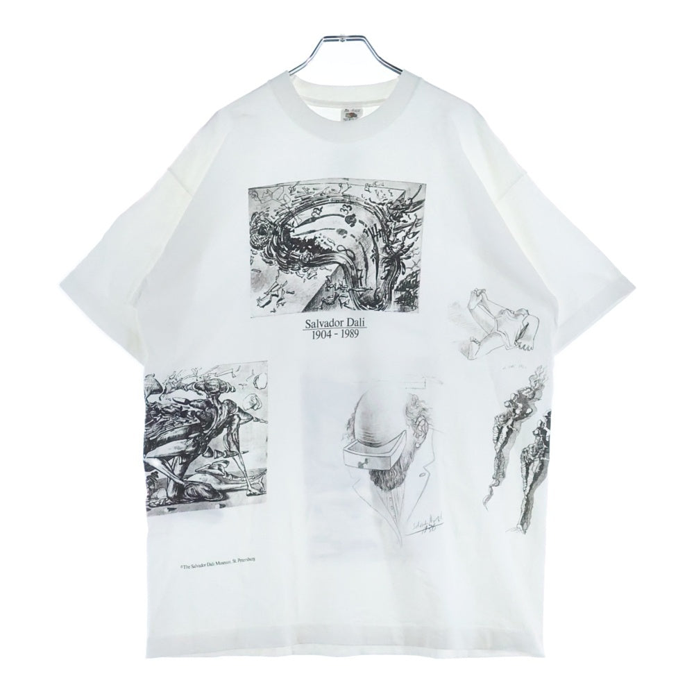 VINTAGE(ヴィンテージ) 90s Salvador Dali サルバドールダリ マルチiプリント 両面プリント 半袖Tシャツ カットソー ホワイト