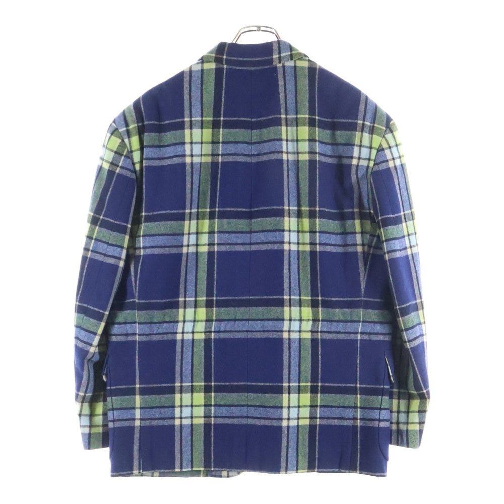COMME des GARCONS HOMME PLUS(コムデギャルソンオムプリュス) 80s ウールフランネルチェック ジャケット テーラードジャケット グリーン×ネイビー