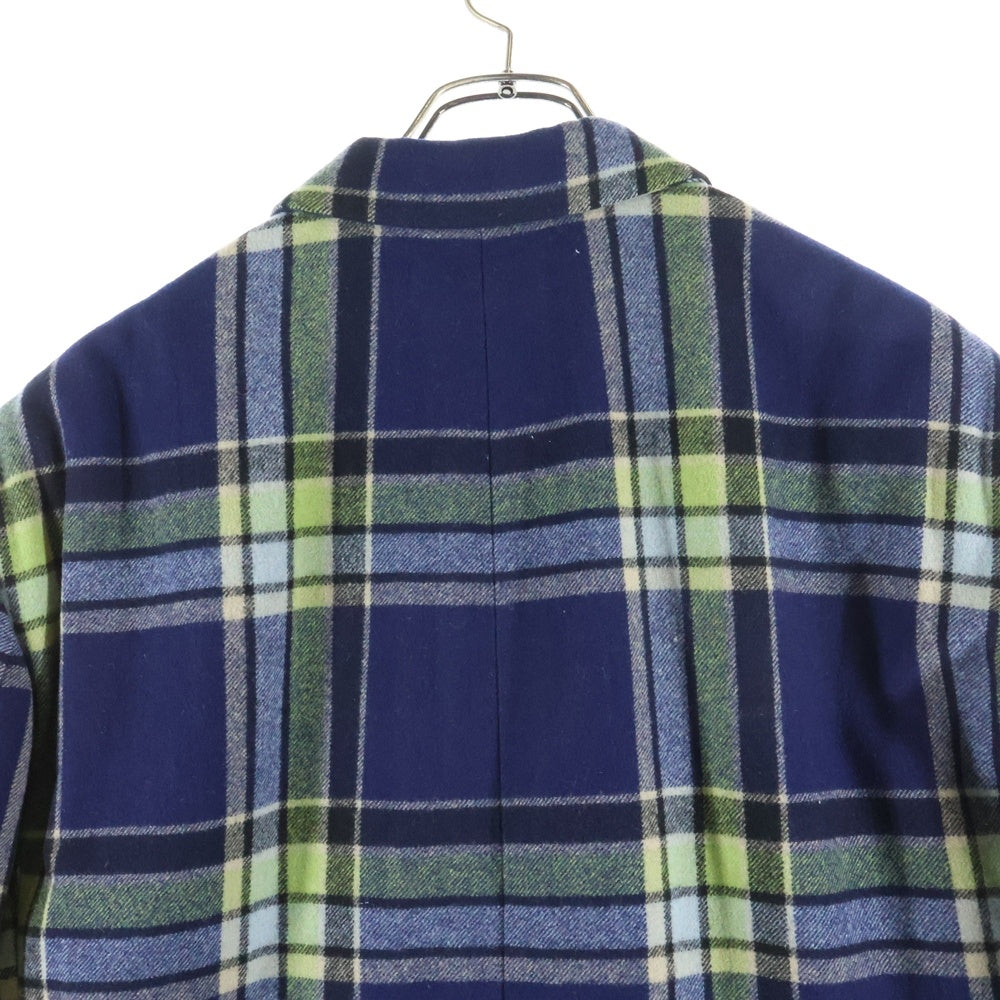 COMME des GARCONS HOMME PLUS(コムデギャルソンオムプリュス) 80s ウールフランネルチェック ジャケット テーラードジャケット グリーン×ネイビー