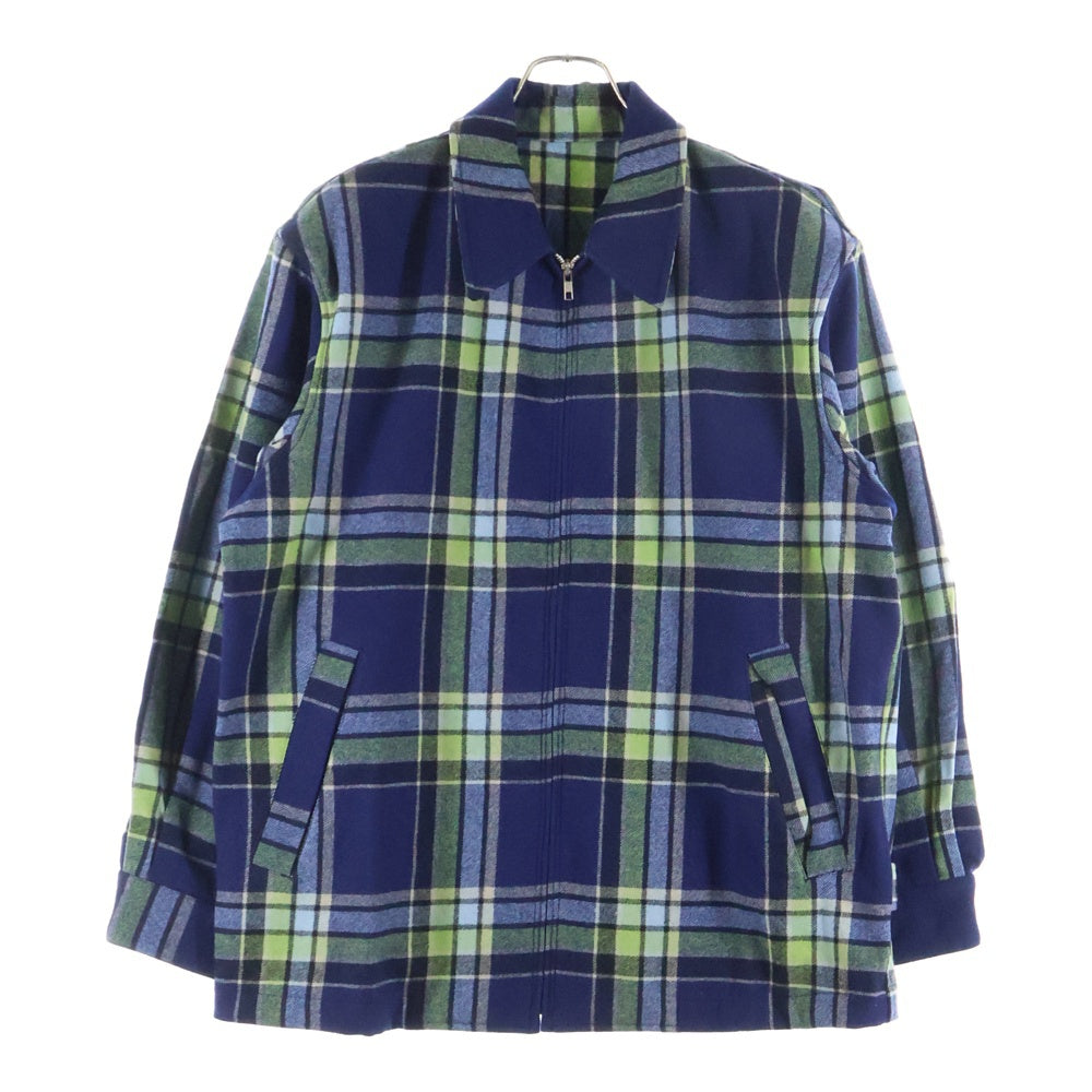 COMME des GARCONS HOMME PLUS(コムデギャルソンオムプリュス) 80s ウールフランネルブルゾン ジップアップジャケット グリーン×ネイビー