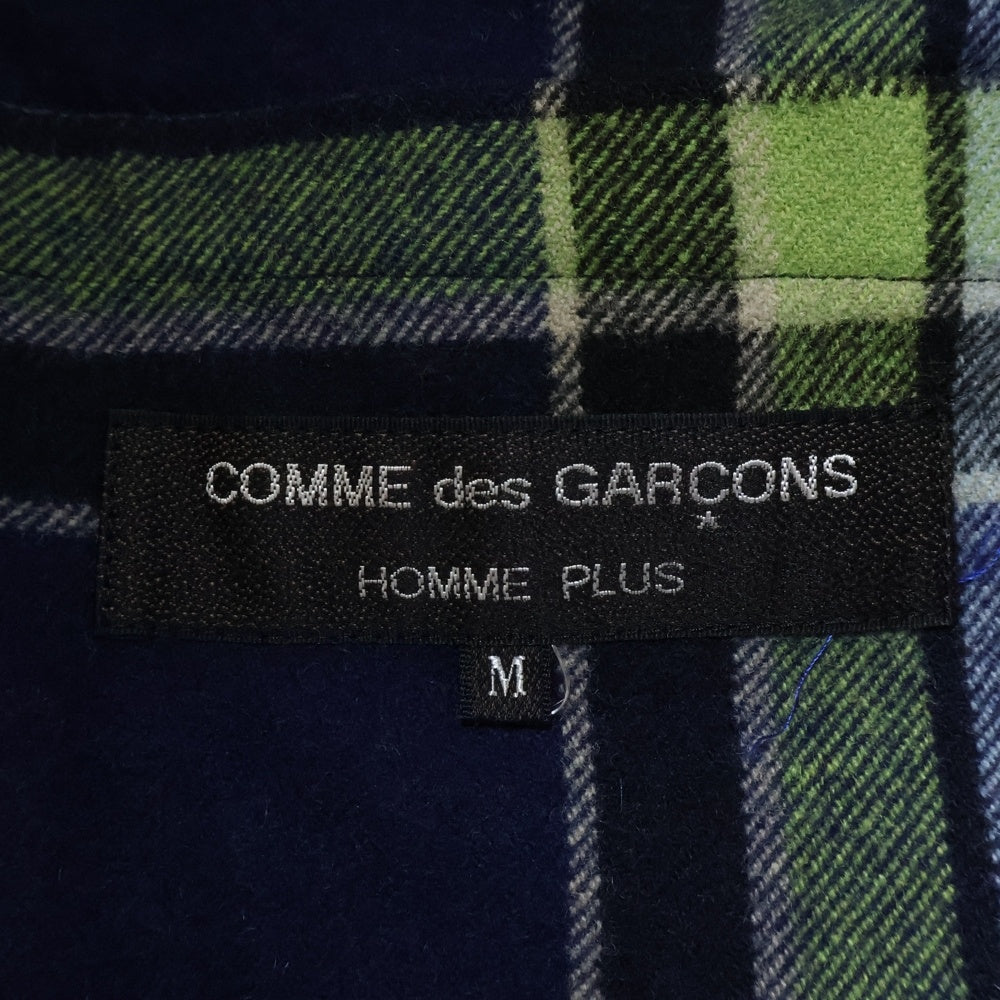 COMME des GARCONS HOMME PLUS(コムデギャルソンオムプリュス) 80s ウールフランネルブルゾン ジップアップジャケット グリーン×ネイビー