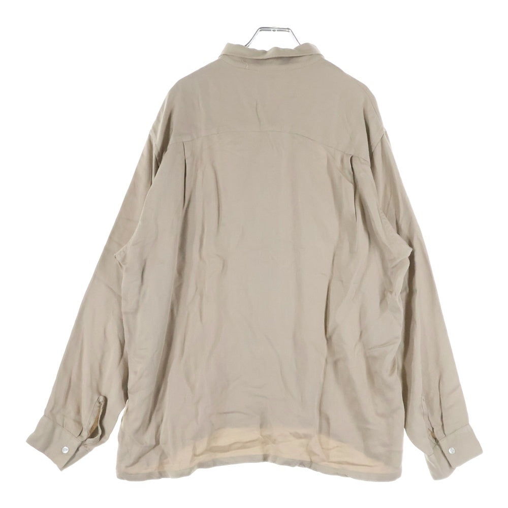 VINTAGE(ヴィンテージ) 60-70s RAYON OPEN COLLAR SHIRT レーヨン オープンカラー 長袖 シャツ ベージュ