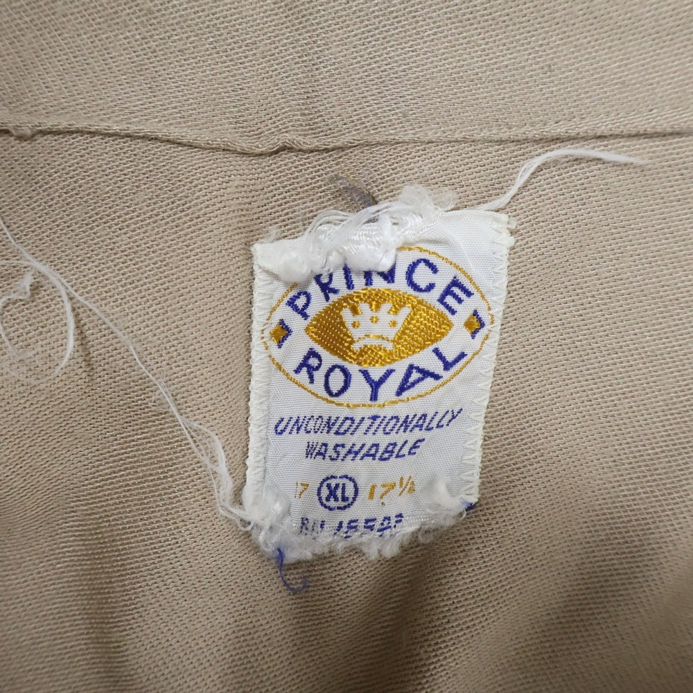 VINTAGE(ヴィンテージ) 60-70s RAYON OPEN COLLAR SHIRT レーヨン オープンカラー 長袖 シャツ ベージュ