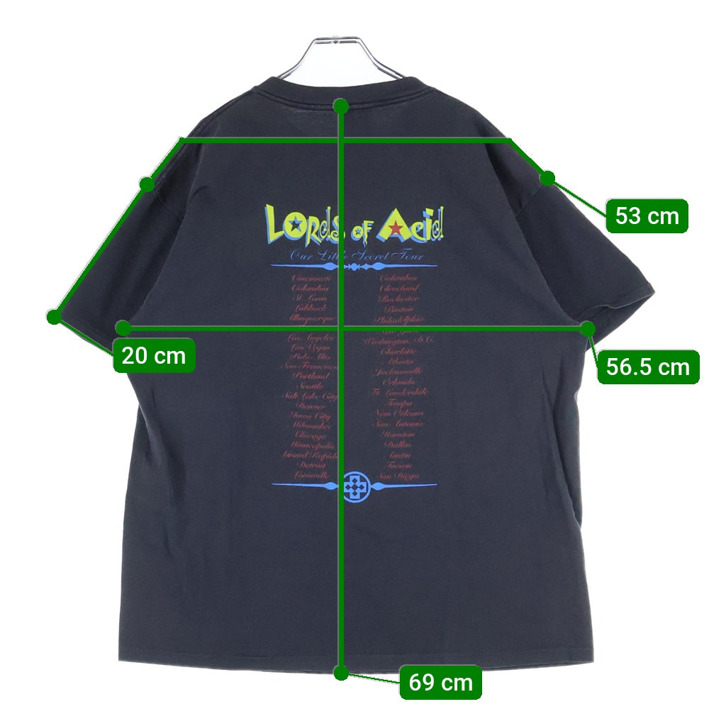 VINTAGE(ヴィンテージ) 90s LORDS OF ACID ローズ・オブ・アシッド 両面プリント Tシャツ 半袖カットソー ブラック