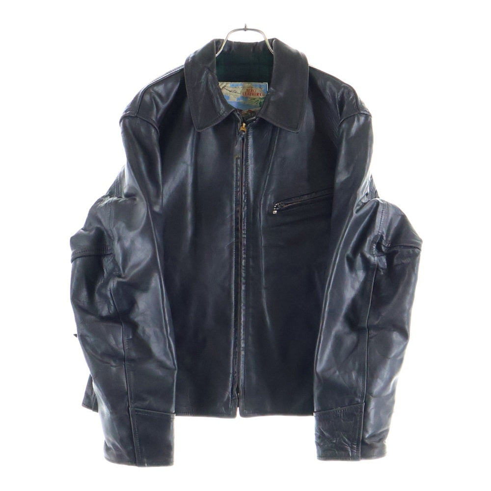 VINTAGE(ヴィンテージ) AERO LEATHER Co Horsehide ライナー ブラックウォッチ TALON ジップ エアロレザージャケット ブラック