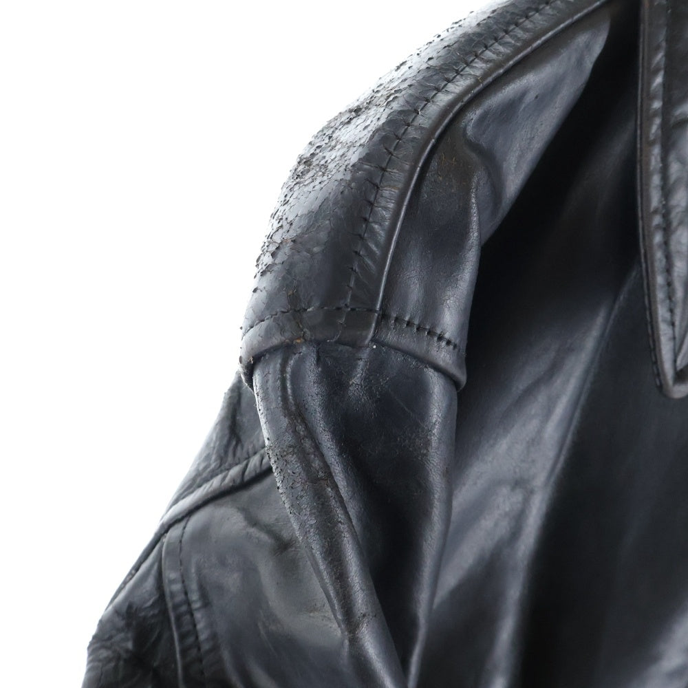 VINTAGE(ヴィンテージ) AERO LEATHER Co Horsehide ライナー ブラックウォッチ TALON ジップ エアロレザージャケット ブラック