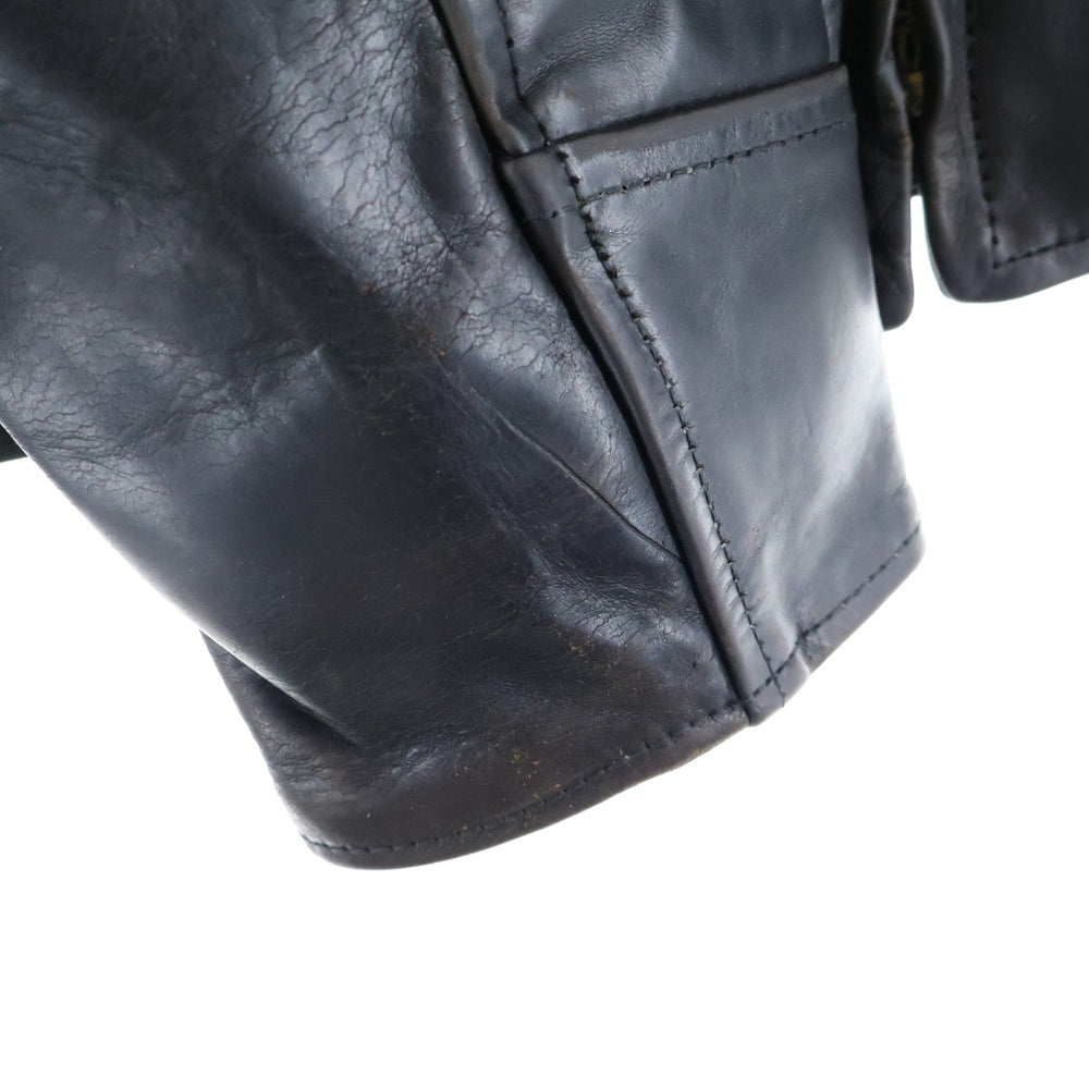 VINTAGE(ヴィンテージ) AERO LEATHER Co Horsehide ライナー ブラックウォッチ TALON ジップ エアロレザージャケット ブラック