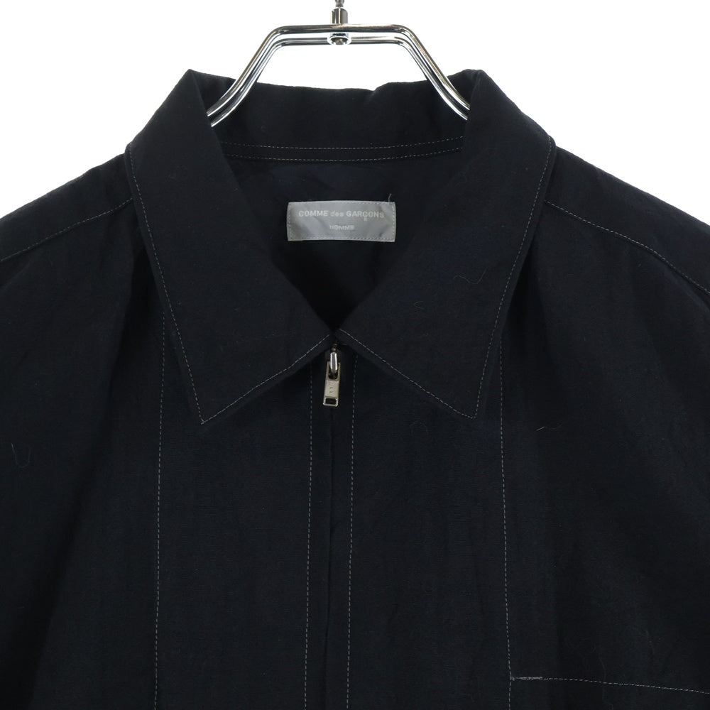 COMME des GARCONS HOMME(コムデギャルソンオム) 90s WOOL ZIP SHIRT JACKET HB-080040 ウール ジップ シャツ ジャケット ブラック