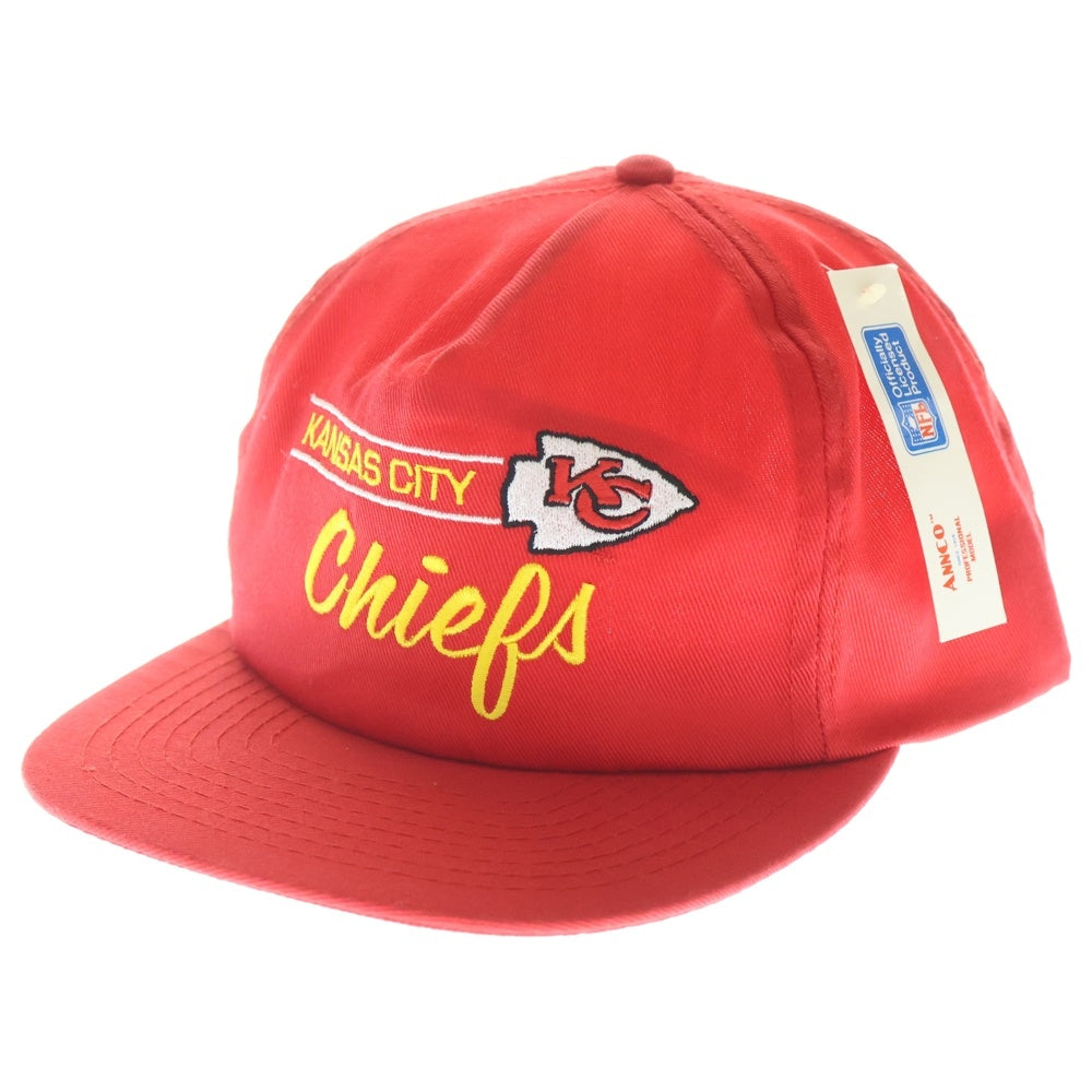 NO BRAND(ノーブランド) ANNCO NFL KANSAS CITY Chiefs 6パネル カンザス 刺繍 キャップ 帽子 レッド