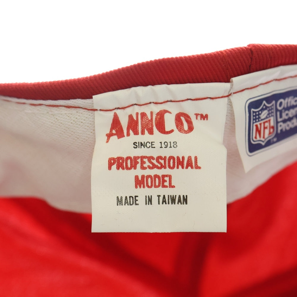 NO BRAND(ノーブランド) ANNCO NFL KANSAS CITY Chiefs 6パネル カンザス 刺繍 キャップ 帽子 レッド