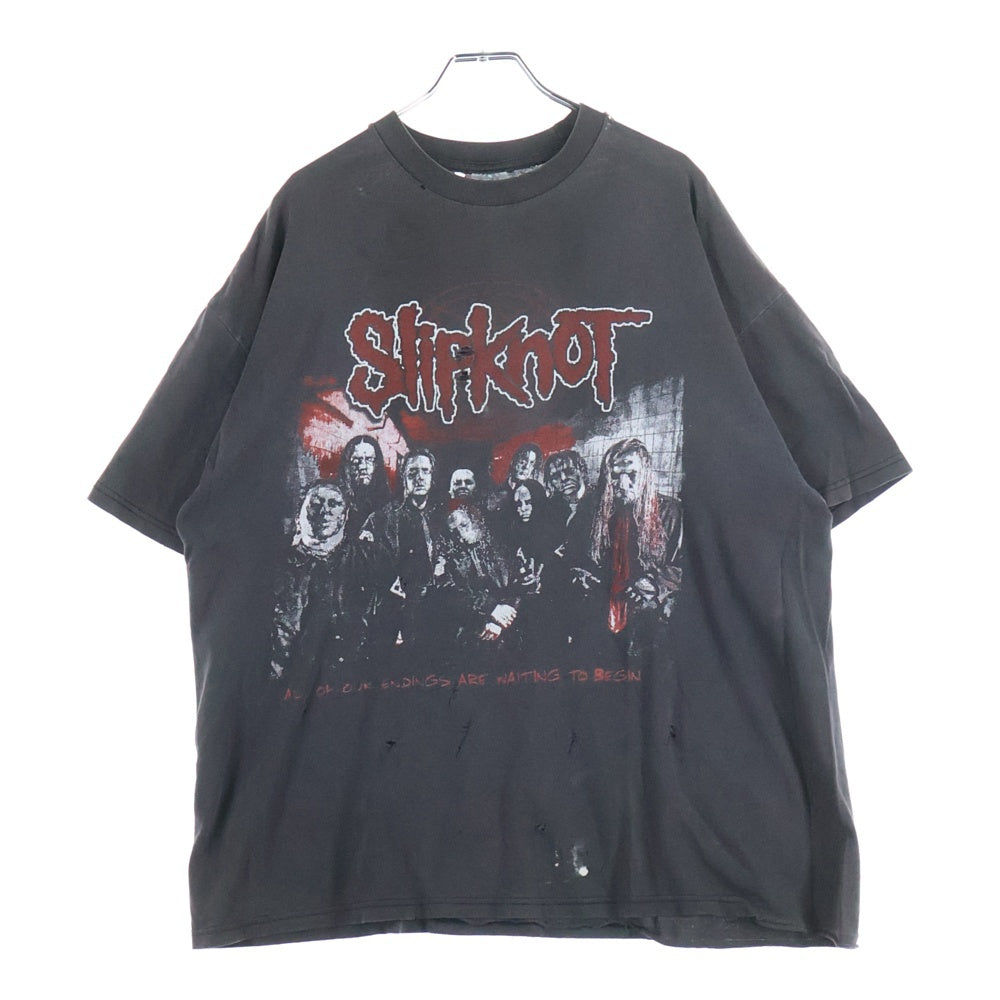 VINTAGE(ヴィンテージ) 90s SLIPKNOT スリップノット フロント プリント Tシャツ 半袖カットソー ブラック