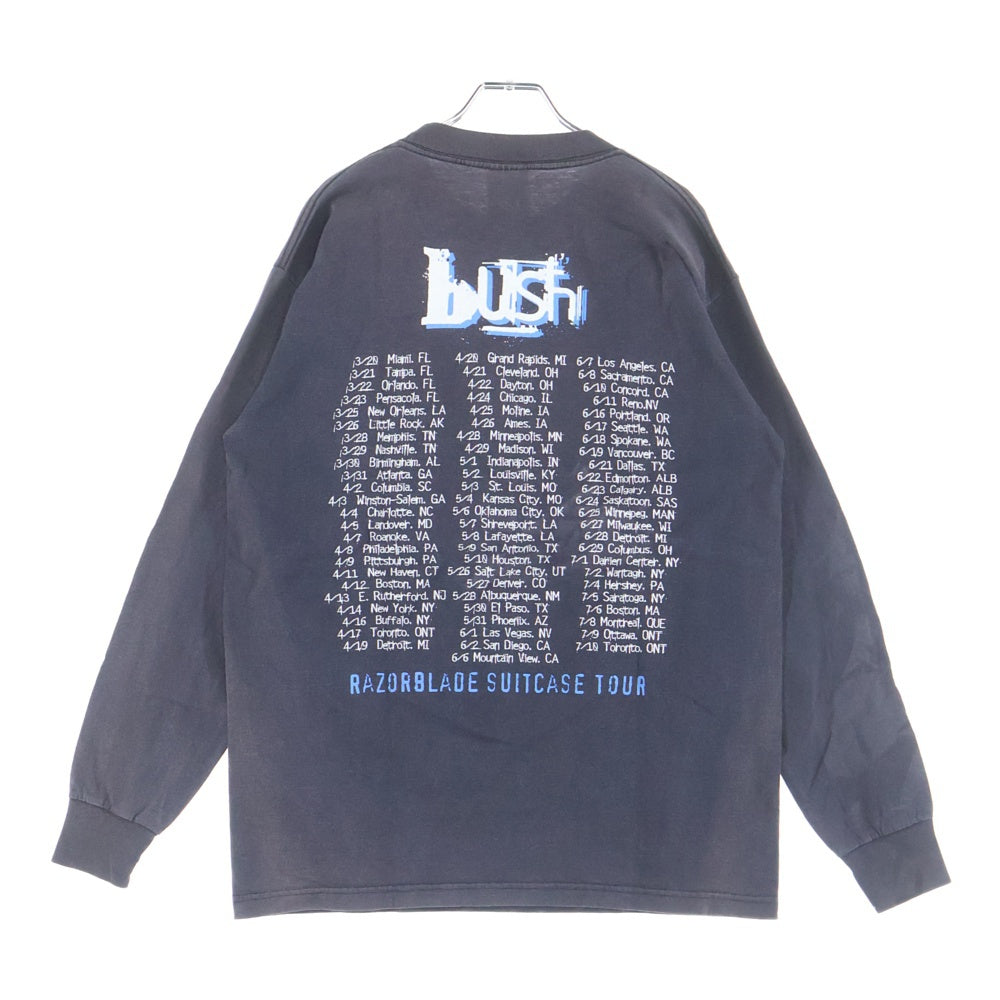 VINTAGE(ヴィンテージ) 90s BUCH RAZORBLADE SUITCASE TOUR L/S ブッシュ 両面プリント ロンT 長袖カットソー ブラック