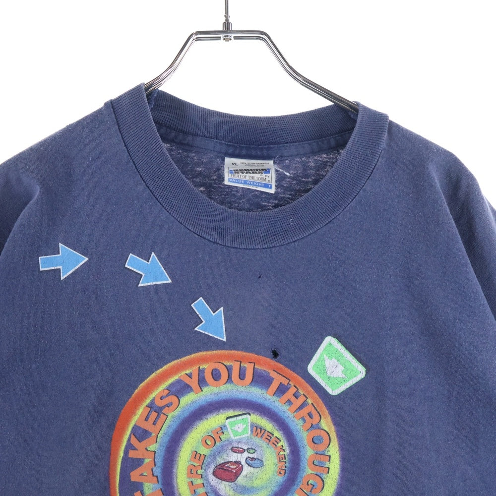 VINTAGE(ヴィンテージ) 90s MD20/20 TAKES YOU THROUGH THE CENTRE OF WEEKEND spiral promo tee マッドドッグ20/20 ワイン 企業T 半袖Tシャツ カットソー ネイビー