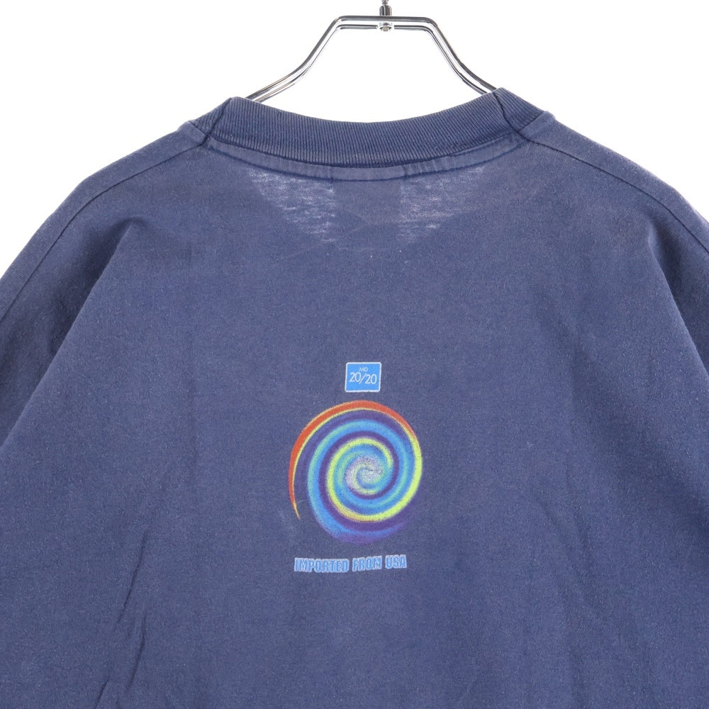 VINTAGE(ヴィンテージ) 90s MD20/20 TAKES YOU THROUGH THE CENTRE OF WEEKEND spiral promo tee マッドドッグ20/20 ワイン 企業T 半袖Tシャツ カットソー ネイビー