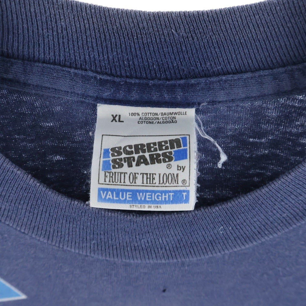 VINTAGE(ヴィンテージ) 90s MD20/20 TAKES YOU THROUGH THE CENTRE OF WEEKEND spiral promo tee マッドドッグ20/20 ワイン 企業T 半袖Tシャツ カットソー ネイビー