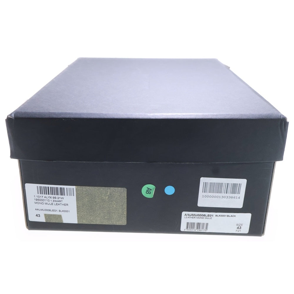 1017 ALYX 9SM(アリクス) 21AW Leather mono mule レザー ミュール ブラック