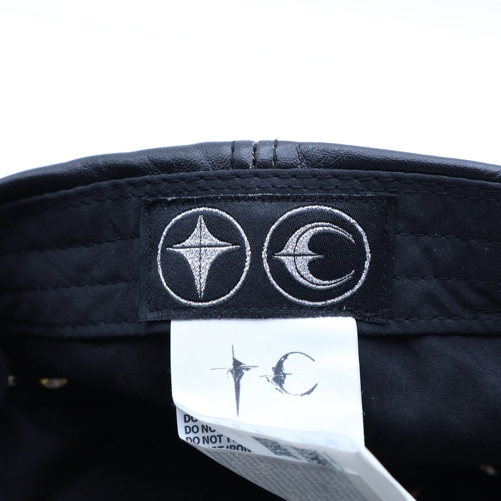 THUG CLUB(サグクラブ) 25AW STUDDED WASHED LEATHER CAP TC25AC2103 スタッズ ウォッシュド レザー ベースボール キャップ ブラック