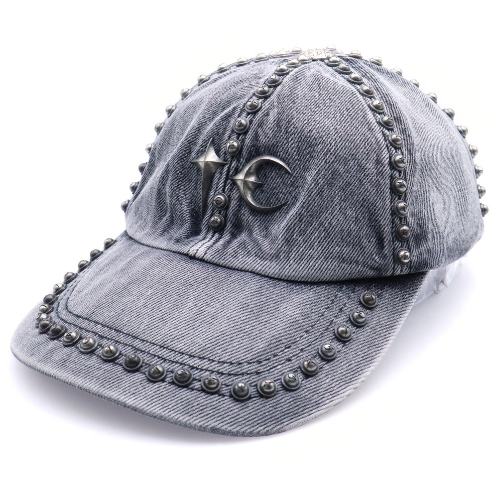 THUG CLUB(サグクラブ) 25AW STUDDED DENIM CAP TC25AC2104 スタッズ デニム ベースボール キャップ グレー