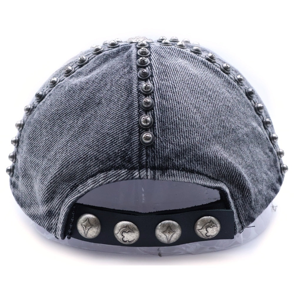 THUG CLUB(サグクラブ) 25AW STUDDED DENIM CAP TC25AC2104 スタッズ デニム ベースボール キャップ グレー