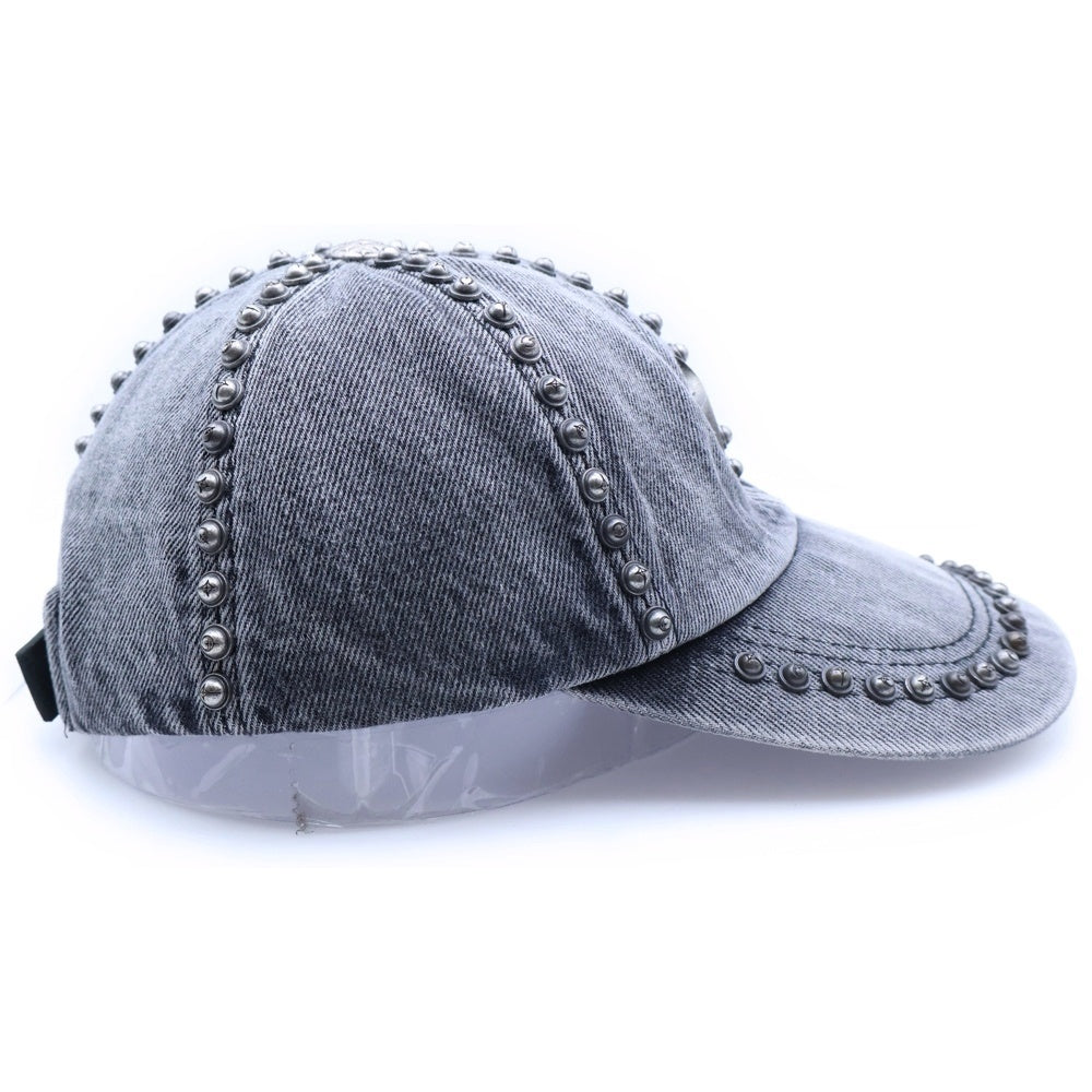 THUG CLUB(サグクラブ) 25AW STUDDED DENIM CAP TC25AC2104 スタッズ デニム ベースボール キャップ グレー