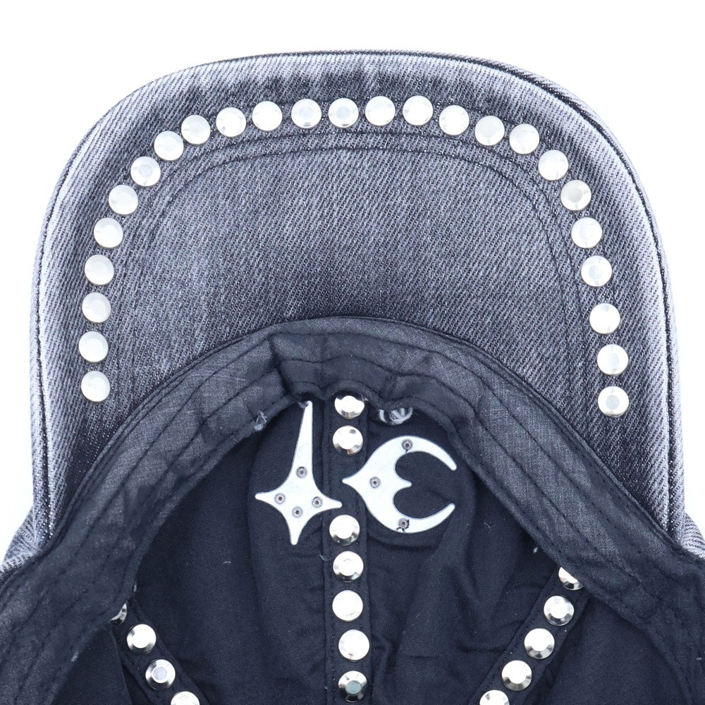 THUG CLUB(サグクラブ) 25AW STUDDED DENIM CAP TC25AC2104 スタッズ デニム ベースボール キャップ グレー