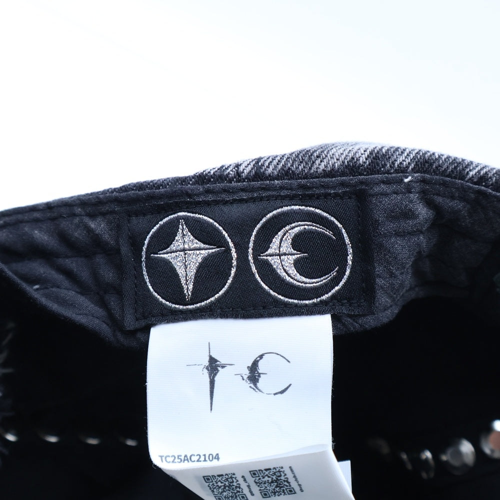 THUG CLUB(サグクラブ) 25AW STUDDED DENIM CAP TC25AC2104 スタッズ デニム ベースボール キャップ グレー