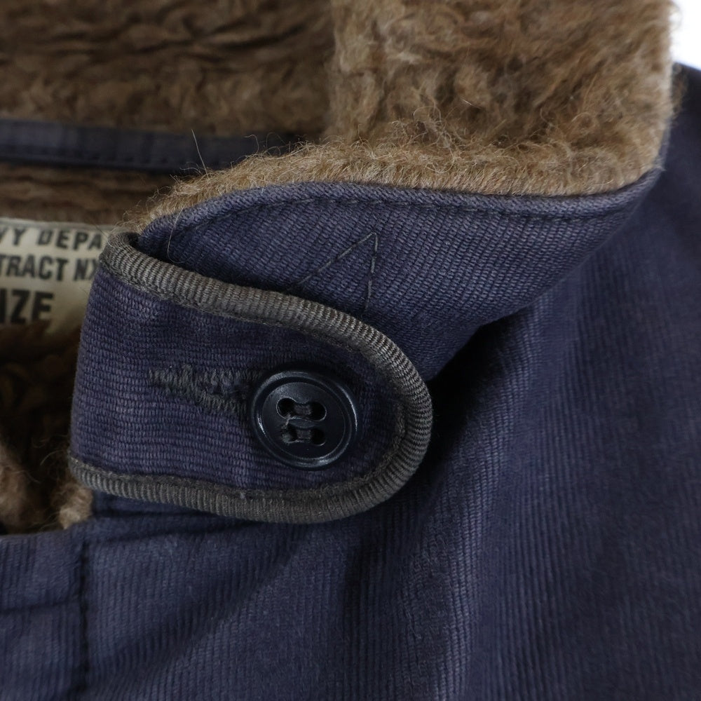 TOYS McCOY(トイズマッコイ) N-1 DECK JACKET FELIX デッキジャケット フロント刺繍 レザーパッチ フィリックス ネイビー