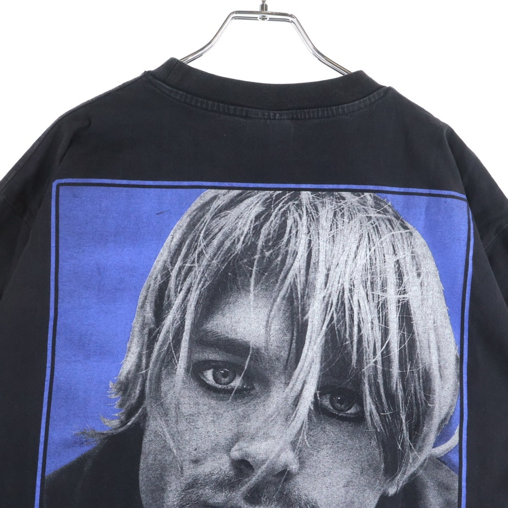 VINTAGE(ヴィンテージ) 90s NIRVANA KURT COBAIN MEMORIAL EURO BOOTLEG S/S TEE ニルヴァーナ カートコバーン 追悼 ユーロ ブートレグ 両面プリント 半袖Tシャツ カットソー ブラック