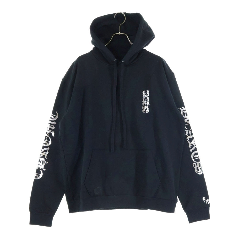 CHROME HEARTS(クロムハーツ) SWTSHRT PLVR スリーブロゴ プルオーバーパーカー ブラック/シルバー