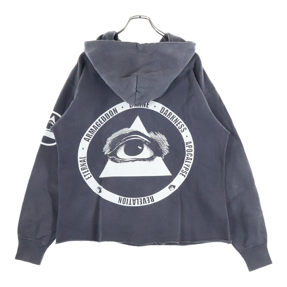 SAINT MICHAEL(セントマイケル) 23AW COMPLICATED KK_HOODIE ヴィンテージ加工プルオーバーパーカー SM-A23-0000-C20 グレー