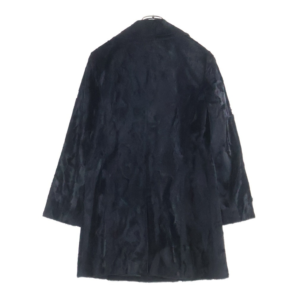 agnes b.(アニエスベー) パイルファー ダブル コート ブラック MADE IN FRANCE レディース