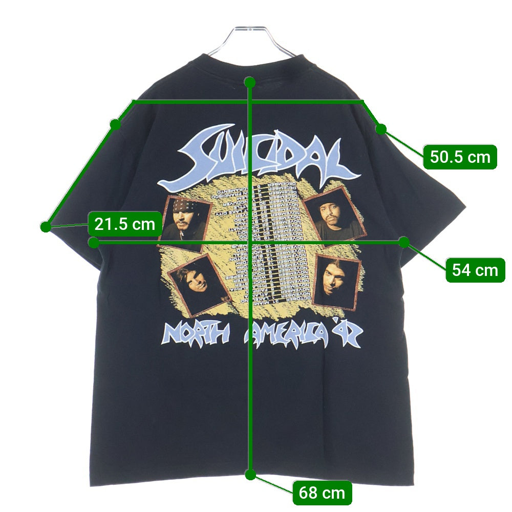 VINTAGE(ヴィンテージ) 90s SUICIDAL TENDENCIES NORTH AMERICA TOUR TEE スイサイダルテンデンシーズ 両面プリント Tシャツ 半袖カットソー ブラック