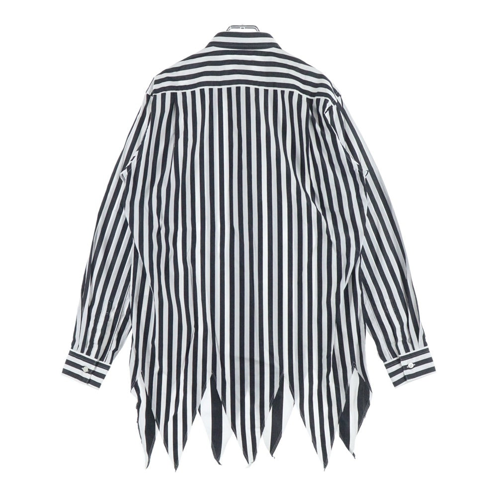 COMME des GARCONS HOMME PLUS(コムデギャルソンオムプリュス) 23SS CRAZY STRIPE DESIGN SHIRT PK-B011 クレイジー ストライプ 長袖シャツ ホワイト/ブラック