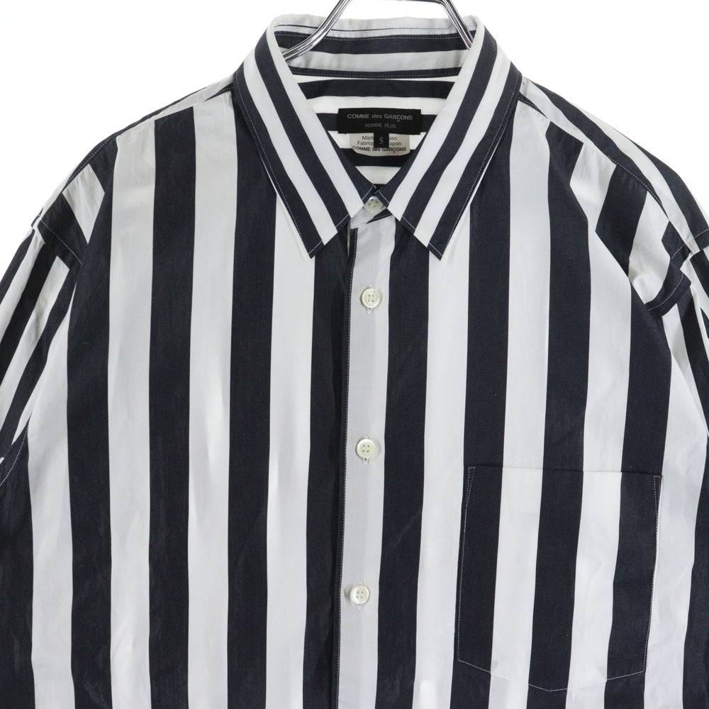 COMME des GARCONS HOMME PLUS(コムデギャルソンオムプリュス) 23SS CRAZY STRIPE DESIGN SHIRT PK-B011 クレイジー ストライプ 長袖シャツ ホワイト/ブラック