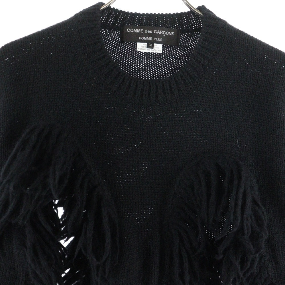 COMME des GARCONS HOMME PLUS(コムデギャルソンオムプリュス) 23AW FRINGE PULLOVER DESIGN KNIT PL-N013 フリンジ プルオーバー デザイン ニット ブラック