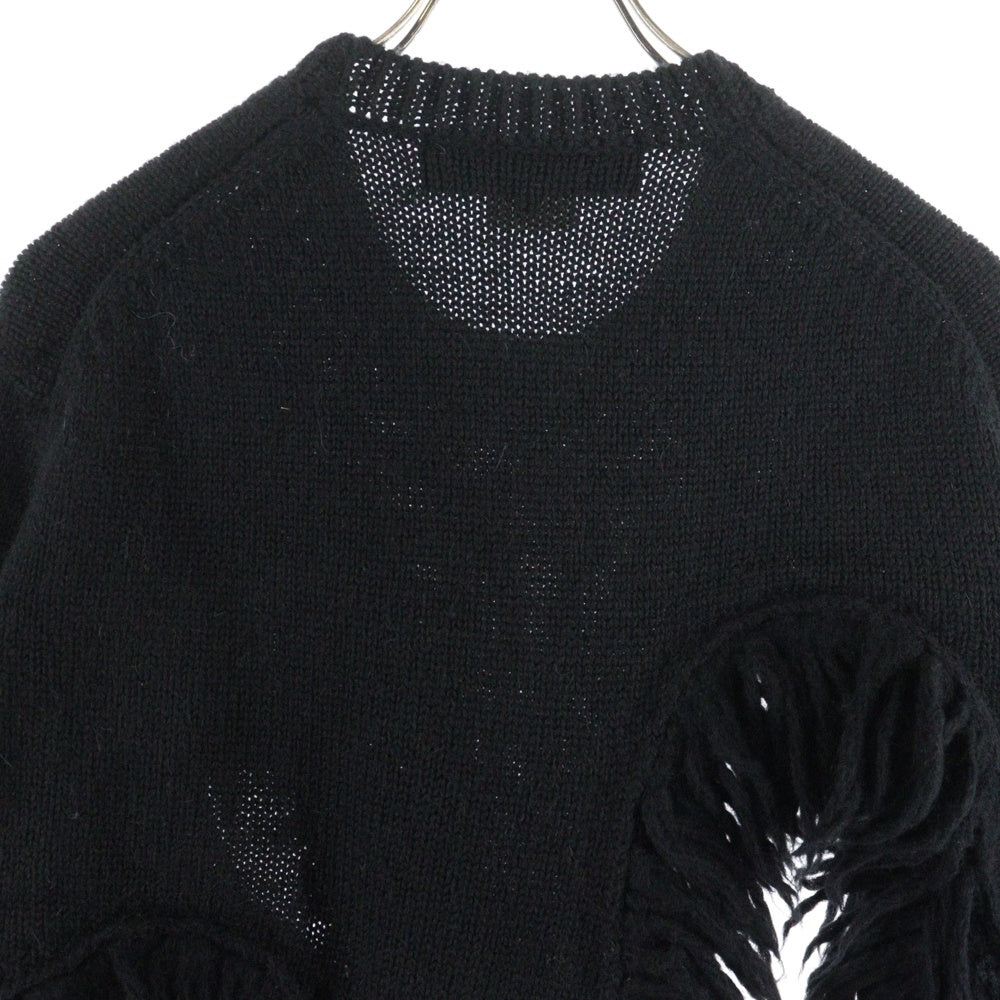 COMME des GARCONS HOMME PLUS(コムデギャルソンオムプリュス) 23AW FRINGE PULLOVER DESIGN KNIT PL-N013 フリンジ プルオーバー デザイン ニット ブラック