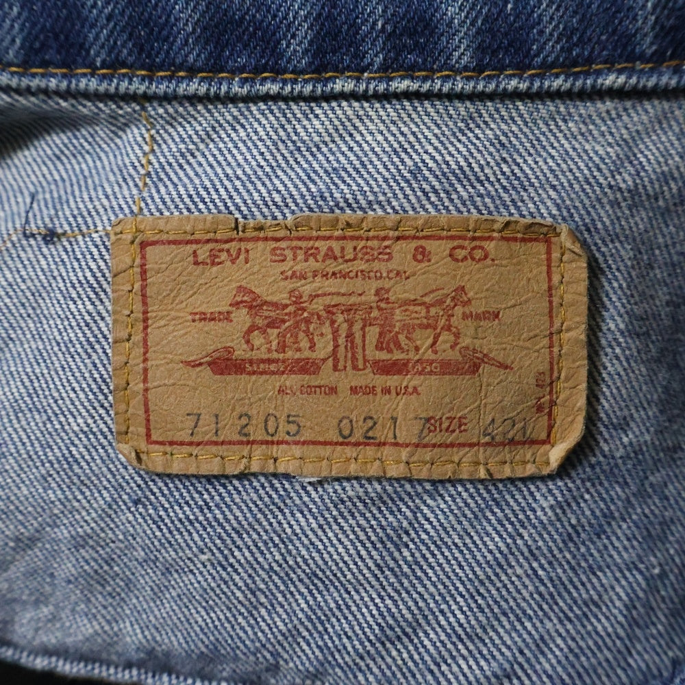 Levi's(リーバイス) 80s VINTAGE 71205 スモールe ボタン裏刻印52 デニムトラッカージャケット インディゴ