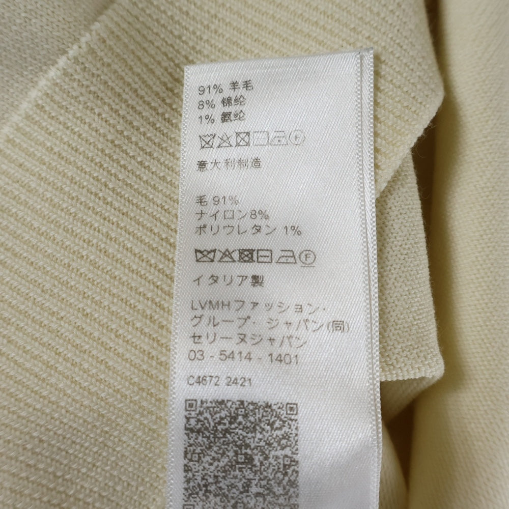 CELINE(セリーヌ) トリオンフ刺繍 ウール ハイカラー ニットセーター アイボリー
