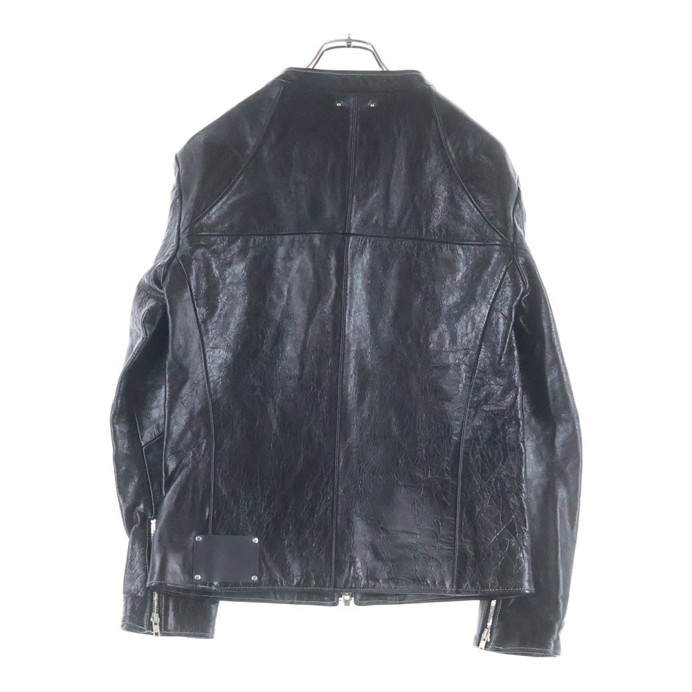 MINEDENIM(マインデニム) Washed Horse Leather Single zip JKT YT-MNDー01-99-022 ウォッシュド ホース レザー シングル ライダース ジャケット ブラック