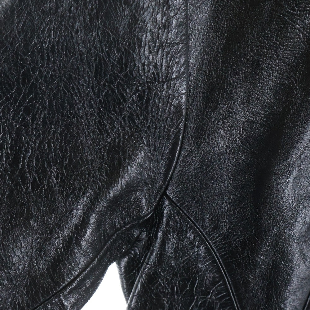 MINEDENIM(マインデニム) Washed Horse Leather Single zip JKT YT-MNDー01-99-022 ウォッシュド ホース レザー シングル ライダース ジャケット ブラック