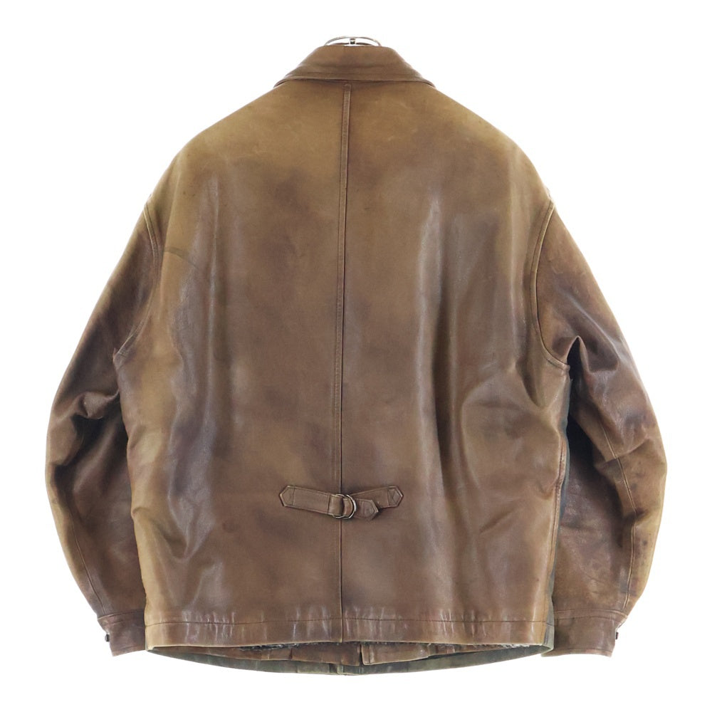 COMME des GARCONS HOMME(コムデギャルソンオム) 80s デカオム 最初期 レイヤードデザイン レザージャケット ブラウン