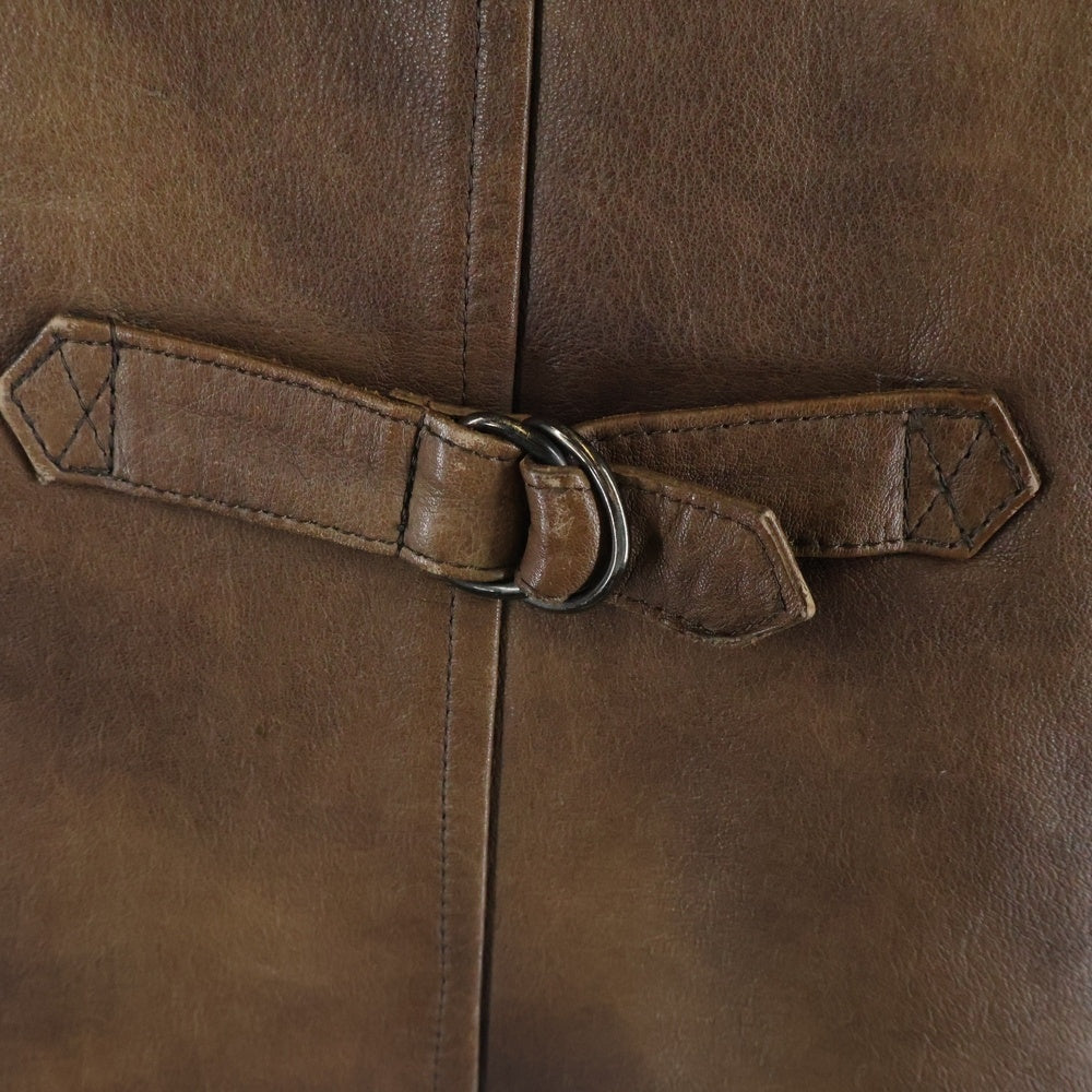 COMME des GARCONS HOMME(コムデギャルソンオム) 80s デカオム 最初期 レイヤードデザイン レザージャケット ブラウン